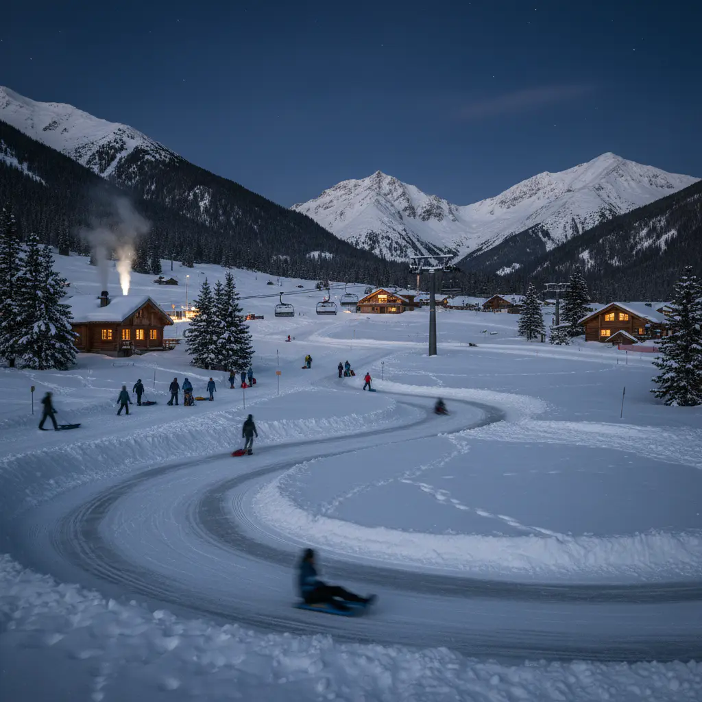 Snow sledding resort