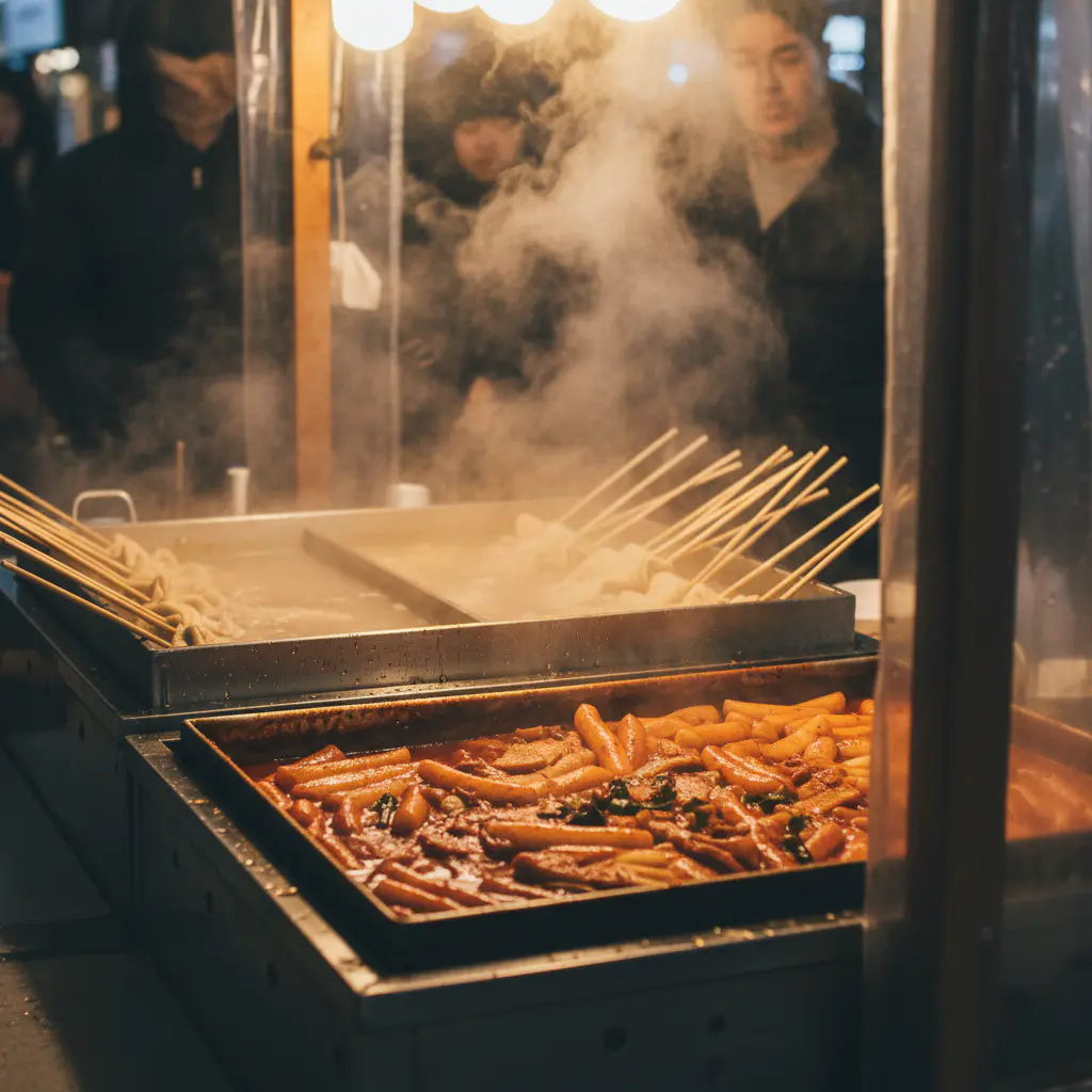 Steaming hot street food
